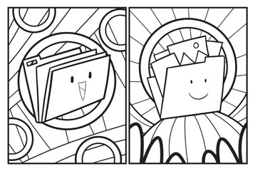 Cute computer desktop folder cartoon coloring pages