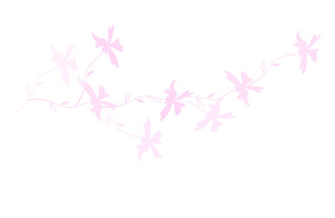 Pink flowers template design. Flowers brance on white.
