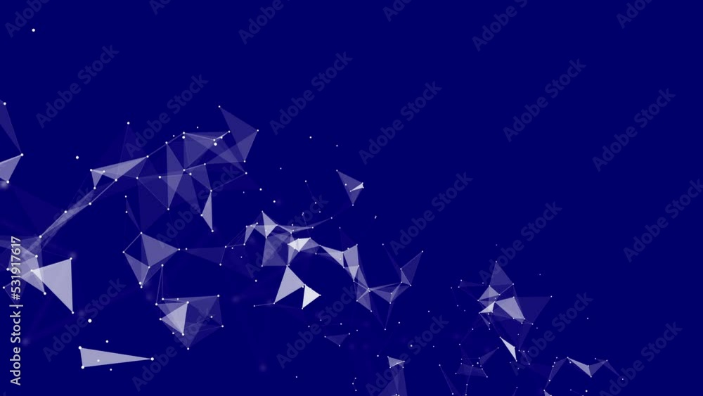 Poster 3d abstract plexus particles on blue screen network technology science background sci-fi_jp