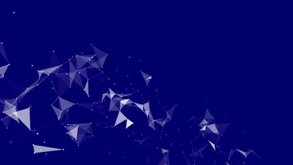 3D Abstract Plexus Particles On Blue Screen Network Technology Science Background Sci-Fi_JP