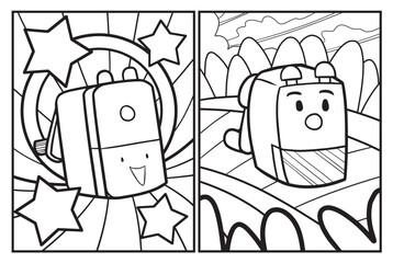 Cute sharpener cartoon coloirng pages