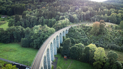 Railroad viaduct in Novina, Kryštofovo údolí, Liberec, Czech Republic
