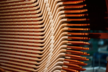 The stator of an industrial electric motor at the assembly stage. Thick copper busbars are wrapped with insulating cloth