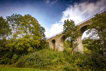 Railroad viaduct in Novina, Kryštofovo údolí, Liberec, Czech Republic
