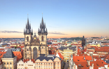 Naklejka na ściany i meble Church of Our Lady before Tyn. Prague, Czech Republic