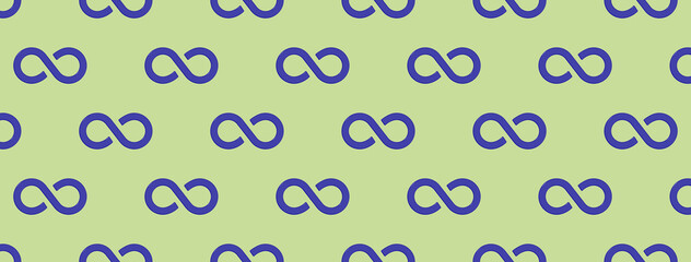 pattern. Infinity sign is blue, isolated on pea background. Symbol of infinity. Banner for insertion into site. 3D image. 3d rendering