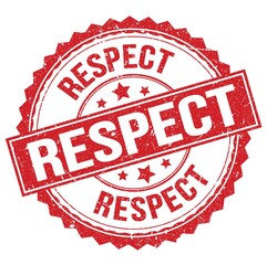 RESPECT text on red round stamp sign