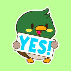 cute little mallard duck vector illustration