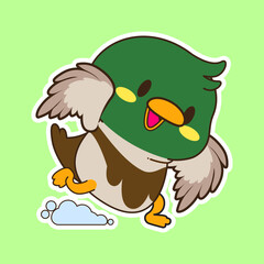 cute little mallard duck vector illustration