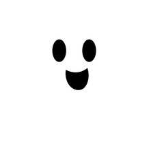 cute ghost white black eyes cartoon ghost Halloween for decoration In a fun Halloween white cloth ghost smiling happy