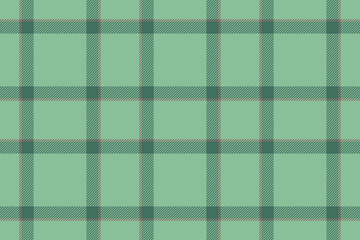 Plaid background, check seamless pattern in green. Vector fabric texture for textile print, wrapping paper, gift card or wallpaper.