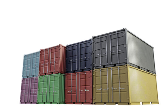 containers isolated on transparent background