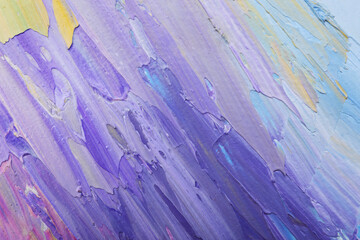 Beautiful strokes of colorful oil paints as background, closeup