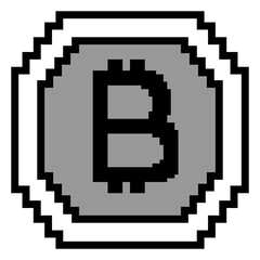 Fototapeta na wymiar Bitcoin Digital Crypto currency coin icon, binary digital style. Vector simple icon.