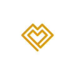 Vector logo for letter M. Design template
