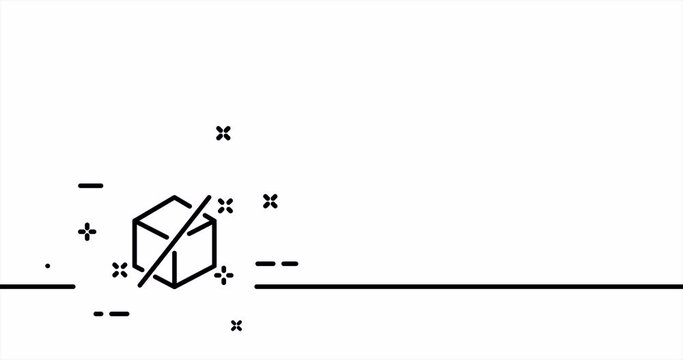 Non sugar in product. Sweetness, sugar cubes, coffee, tea, saucepan, cup, diabetes, sugar bowl, flour. Dessert concept. One line drawing animation. Motion design. Animated technology logo. Video 4K