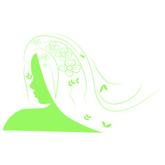 Woman with floral hair