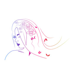 Woman with floral hair