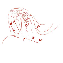 Woman with floral hair