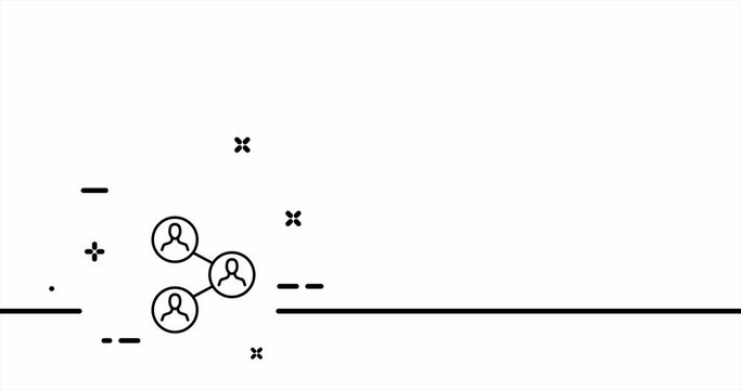 Working hierarchy. People, employees, subordinates, task distribution, delegate, teamwork, workflow. Business concept. One line drawing animation. Motion design. Animated technology logo. Video 4K