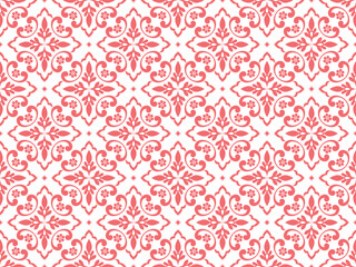 Flower geometric pattern. Seamless vector background. White and pink ornament