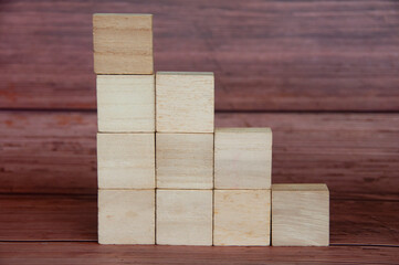 Wooden blocks with customizable space for text or ideas. Copy space