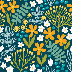 Mille fleurs seamless pattern. Great design for any purposes. - 531927003