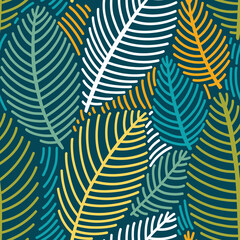 Vector seamless pattern in Scandinavian style with leaves - 531927004
