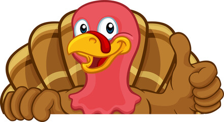 Turkey Thanksgiving or Christmas Cartoon Character
