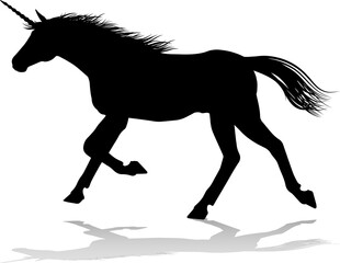 Unicorn Silhouette Horned Horse