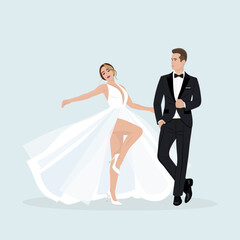 The bride and groom dance at the wedding.