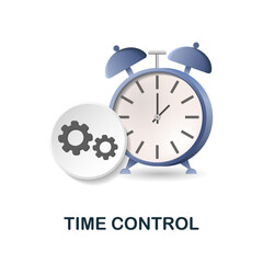 Time Control icon. 3d illustration from personal productivity collection. Creative Time Control 3d icon for web design, templates, infographics and more