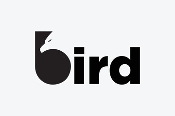 Bird text logo design template