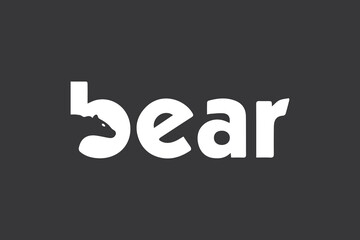 Bear text typography logo template