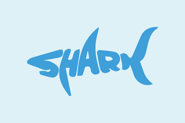 Shark text vector. stylized word shark