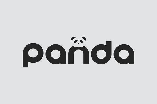 Modern hand drawn lettering word Panda. Calligraphy brush and ink. Vector modern logo and emblem.