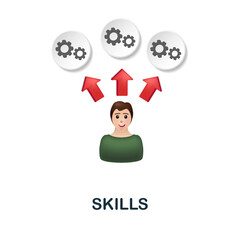 Skills icon. 3d illustration from personal productivity collection. Creative Skills 3d icon for web design, templates, infographics and more
