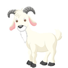 cute goat animal illustration 