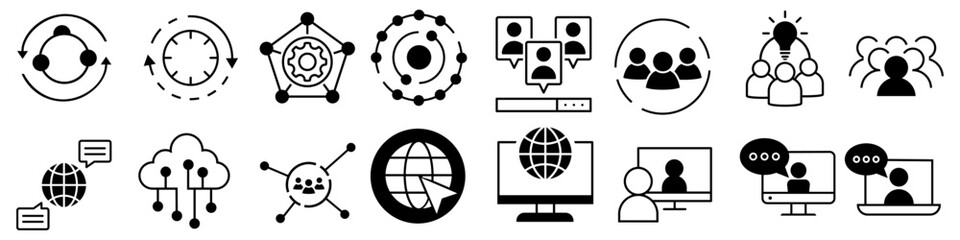 Conversation icon vector set. Communication illustration sign collection. Forum symbol or logo.