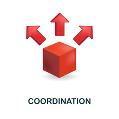 Coordination icon. 3d illustration from personal productivity collection. Creative Coordination 3d icon for web design, templates, infographics and more