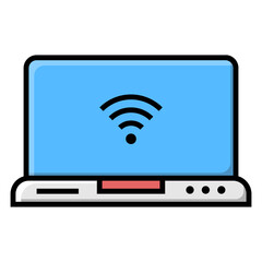 laptop wifi icon illustration