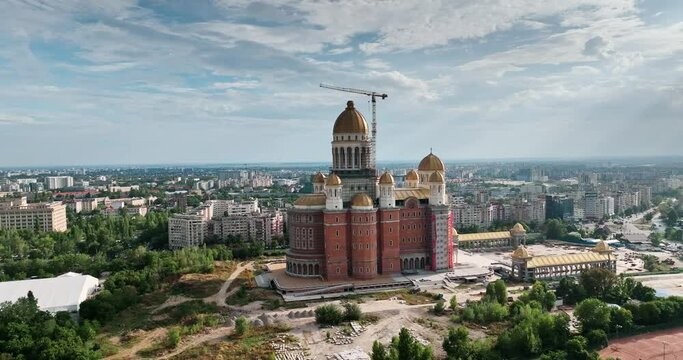 Aerial view at Bucharest on a sunny day	