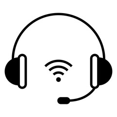 wireless headphone icon illustration