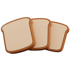 Obraz premium 3d rendering three bread isolated