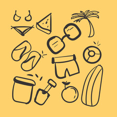 illustration of coconut tree, palm tree, beach, summer. vector design that is very suitable for websites, apps, logos, banners, design elements, etc