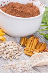 Healthy food as source natural magnesium, fiber and other vitamins and minerals