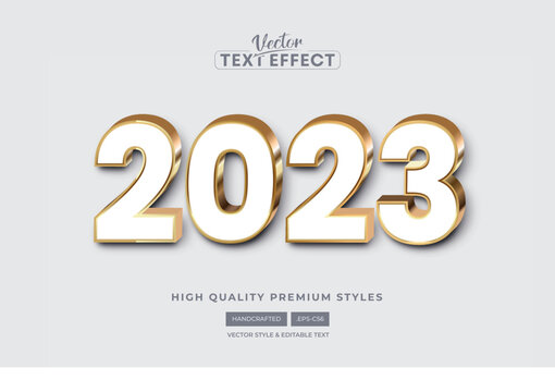 2023 3d Editable gold Text Effect	