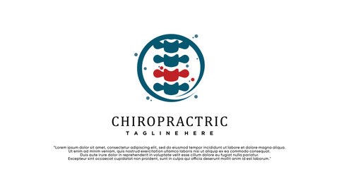 Chiropractic logo design spine logo template spinal icon backbone icon related to physio therapy Premium Vector