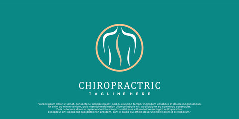 Chiropractic logo design spine logo template spinal icon backbone icon related to physio therapy Premium Vector