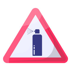 Flammable Spray Bottle Liquid Red Triangle Concept Vector Icon Design, Modern traffic guide warning sign, Regulatory and recognizable symbol, Mandatory Road signage stock illustration